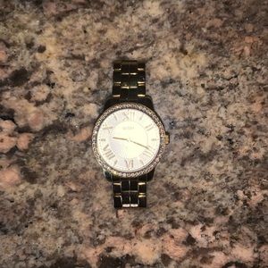 Gold Guess Watch Stainless Steel fastener